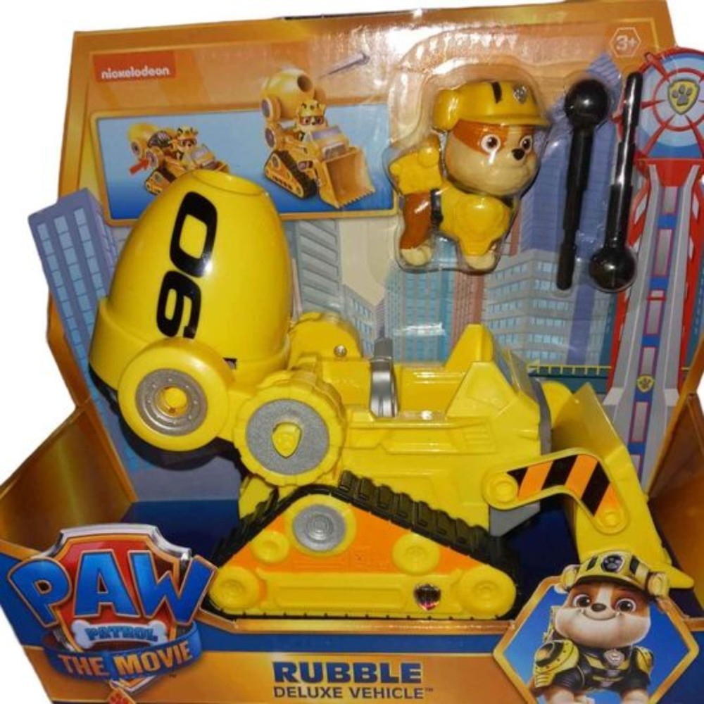 Rubble Paw Patrol Movie Deluxe Vehicle Bulldozer 3 yrs+ Christmas New in Box